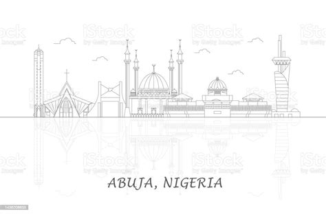 Outline Skyline Panorama Of City Of Abuja Nigeria Stock Illustration Download Image Now