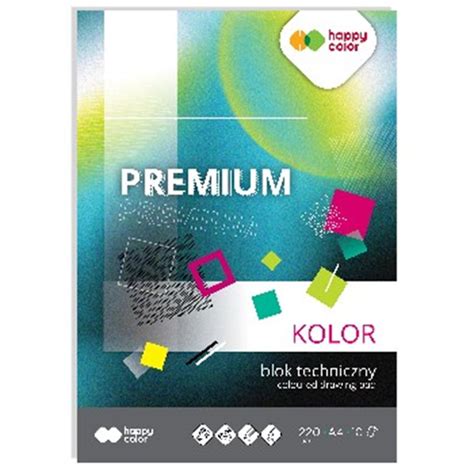 Happy Color Blok Techniczny Premium Kolor A4 220g 10 Ark