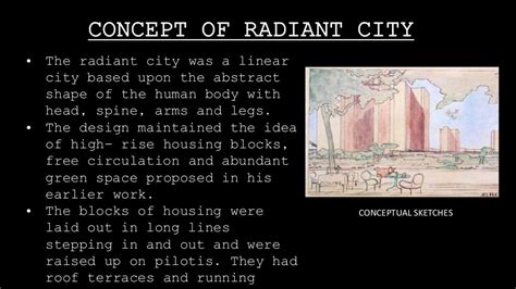 Radiant city concept of le corbusier