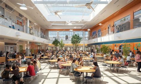 Premium AI Image | school cafeteria filled with students enjoying ...