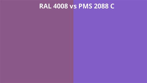 RAL 4008 Vs PMS 2088 C RAL Colour Chart UK