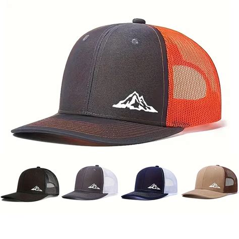 Berretto Da Baseball In Rete Traspirante Snapback Moda Stampa Montagna