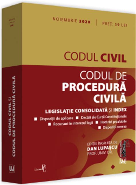 Codul Civil Si Codul De Procedura Civila Noiembrie 2020 PDF Autor