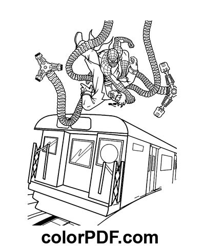 Tren Spiderman Doctor Octopus Dibujos Para Colorear Y Libros En Pdf