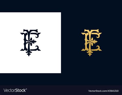 Decorative Vintage Initial Letters Fe Monogram Vector Image