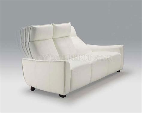 White Full Italian Leather Modern Stylish Sofa w/Optional Items