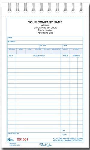 Custom Printed Receipt Books Custom Receipt Customized Invoice Book