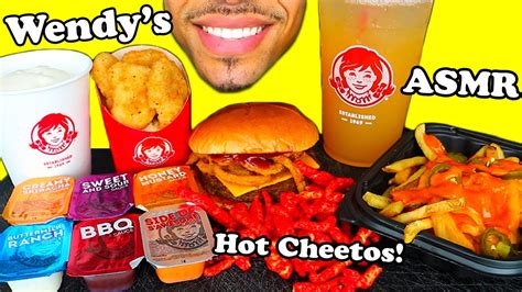 Asmr Wendys Chicken Nuggets Hot Cheetos Barbecue Cheeseburger Cheese