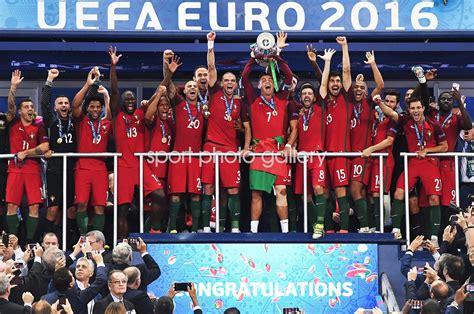 Cristiano Ronaldo Portugal Captain Lifts Euro 2016 Trophy Images