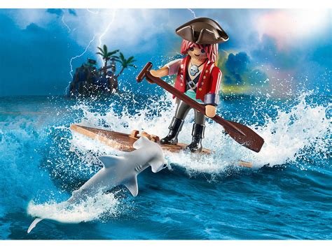 Acheter Playmobil Pirate Avec Radeau Et Requin Marteau