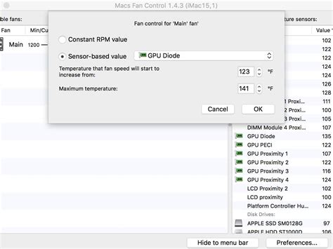 Mac fan control settings for ssd rpm - poodv