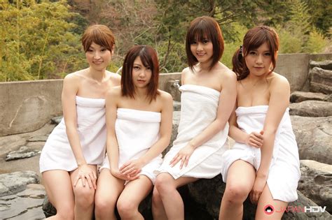 Naked Japanese Girls Are Joined By Their Boyfriends While In The Water