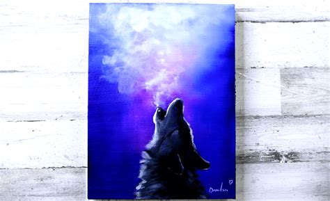 Wolf Howling at the Moon - UrArtStudio