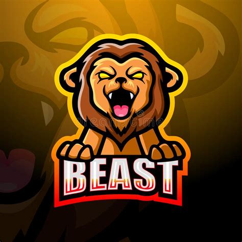 Conception Principale De Logo D Esport De Mascotte Du Lion Illustration