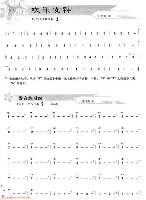 葫芦丝基础练习【葫芦丝发音练习】 葫芦丝曲谱 乐器学习网