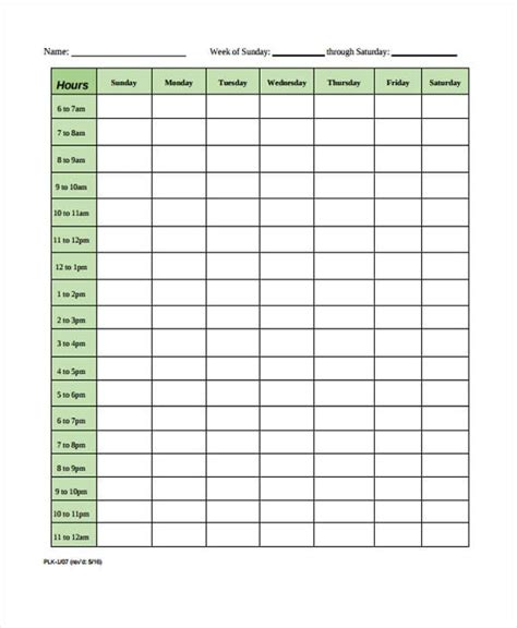 Time Chart Templates 8 Free Word Pdf Format Download Free