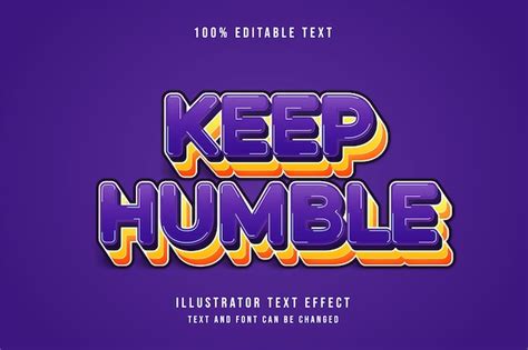 Premium Vector Keep Humble D Editable Text Effect Purple Gradation