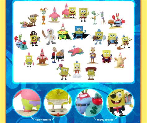 Spongebob Squarepants 2 Figure Set Of Squidward Sandy Cheeks Patrick Star Krabs Plankten