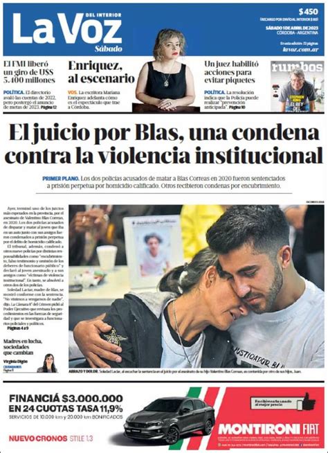 Periódico La Voz del Interior Argentina Periódicos de Argentina