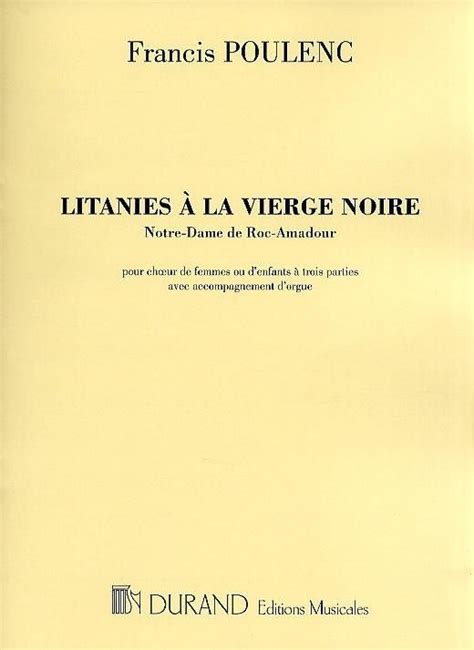 Litanies a la Vierge Noire Francis Poulenc Noten für Frauenchor