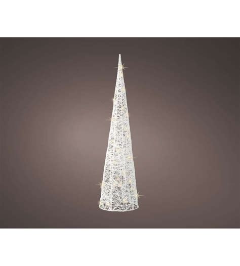 Albero Di Natale A Cono Con 40 Led Bianche H 90cm