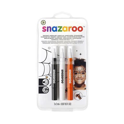 Set 3 Rotuladores Maquillaje Snazaroo Negro Blanco Y Naranja Snazaroo