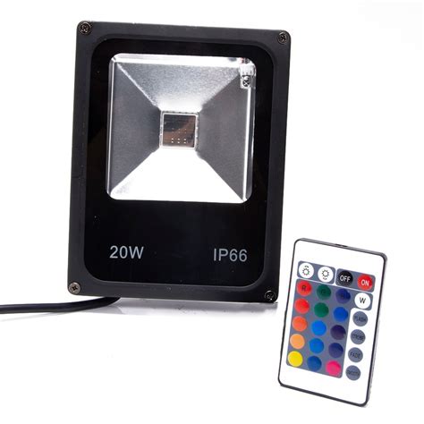 Kit 10 Refletor 20w Rgb Led Holofote Colorido Controle Ip66 Mercado Livre