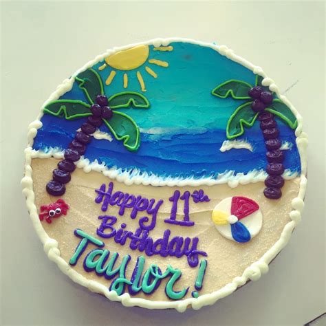 Beach scene cookie cake - Hayley Cakes and Cookies Hayley Cakes and Cookies