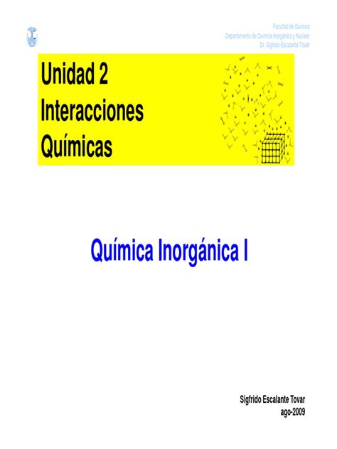 Unidad 2 Interacciones Químicas Enlace Químico Valencia Química