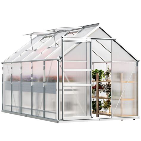 Dextrus 6x10ft Polycarbonate Greenhouse Heavy Duty Green Houses Outdoor