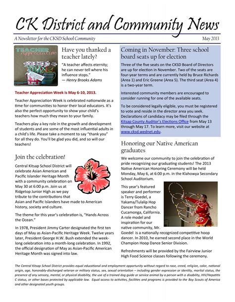 CK District and Community News - Silverdale Elementary School