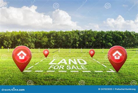 Land Plot Management Real Estate Concept With A Vacant Land On A Green Field Available For