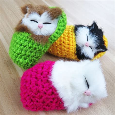 Super Cute Simulation Sounding Shoe Kittens Cats Plush Toys for Kids ...