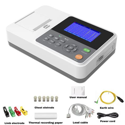 Contec E3 ecg Machine HD Touch Screen Eletrocardiograma Portátil 12