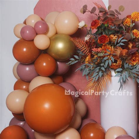 Pcs Orange Peach Balloons Garland Kit Blush Nude Matte Etsy