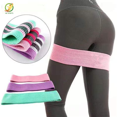 Home Hip Circle Fabric Resistance Bands Set Pink Exercise Booty Band