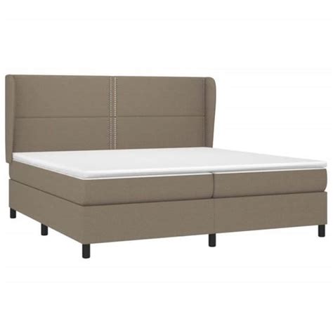 Estink Lit Sommier Tapissier Avec Matelas Taupe X Cm Tissu