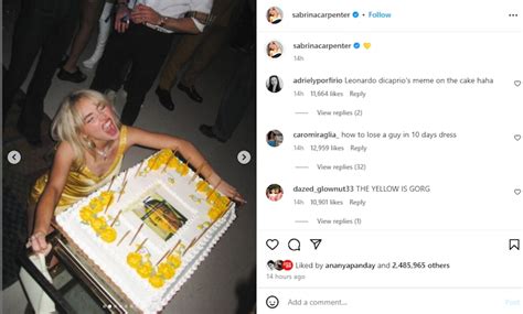 Sabrina Carpenter S 25th Birthday Bash Leonardo Dicaprio Meme Cake Steals The Show India Today