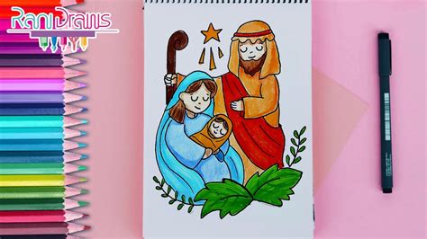 Cómo dibujar EL NACIMIENTO DE JESÚS - ideas de dibujos Navidad