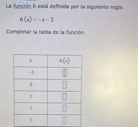 Solved La función h está definida por la siguiente regla h x x 3