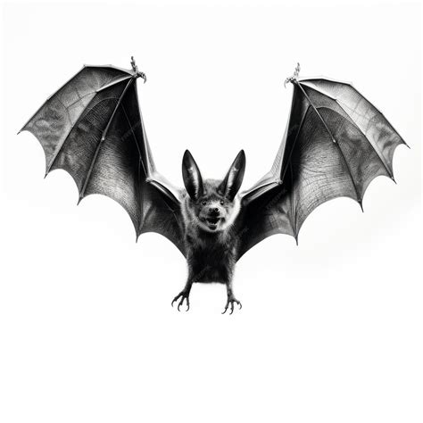 Premium Photo Bold Black Ink Bat Drawing On White Background