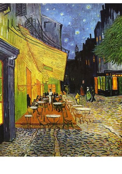 Vincent Van Gogh Teras Kafede Gece Pixart Sanat Elmas Mozaik Tabl