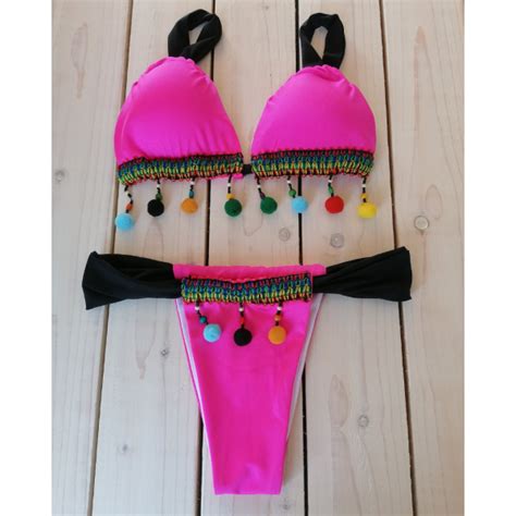 BIKINI PON PON Made Sull Isola Handmade