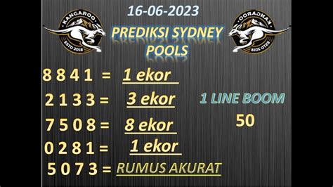 Prediksi Sidney Hari Kamis Tanggal Juni Rumus Kepala Ekor Sdy