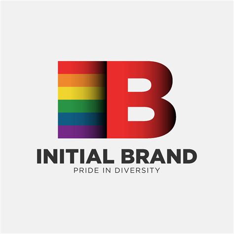 Letter B Rainbow Color Pride Community And Company Initial Vector Logo