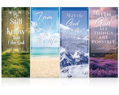 Amazon.com: 4Pcs Church Banners with Scripture for Sanctuary Wall ...