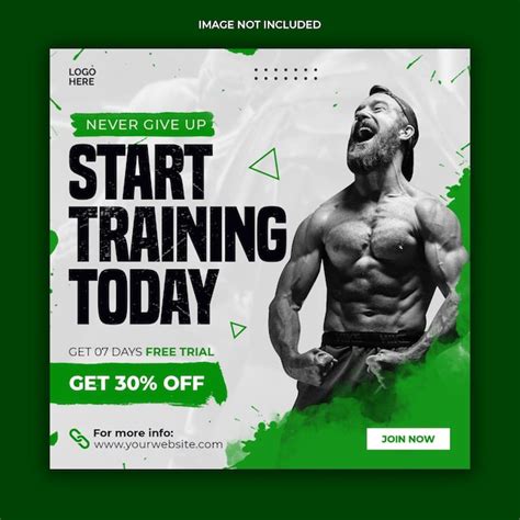 Premium Psd Gym Fitness Social Media Post Banner Template