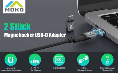 Moko Usb C Magnetisch Adapter St Ck Usb C Breakaway Magnet Adapter