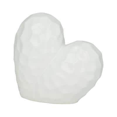 Litton Lane White Porcelain Dimensional Angled Origami Inspired Heart