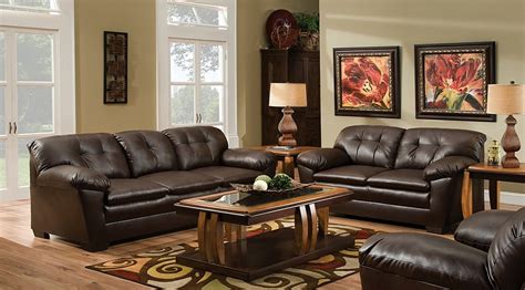 Brown Bonded Leather Sofa Bed And Loveseat Set | Baci Living Room